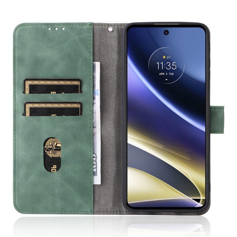 Flip Case Für Moto G51 5G Skin Touch Vintage