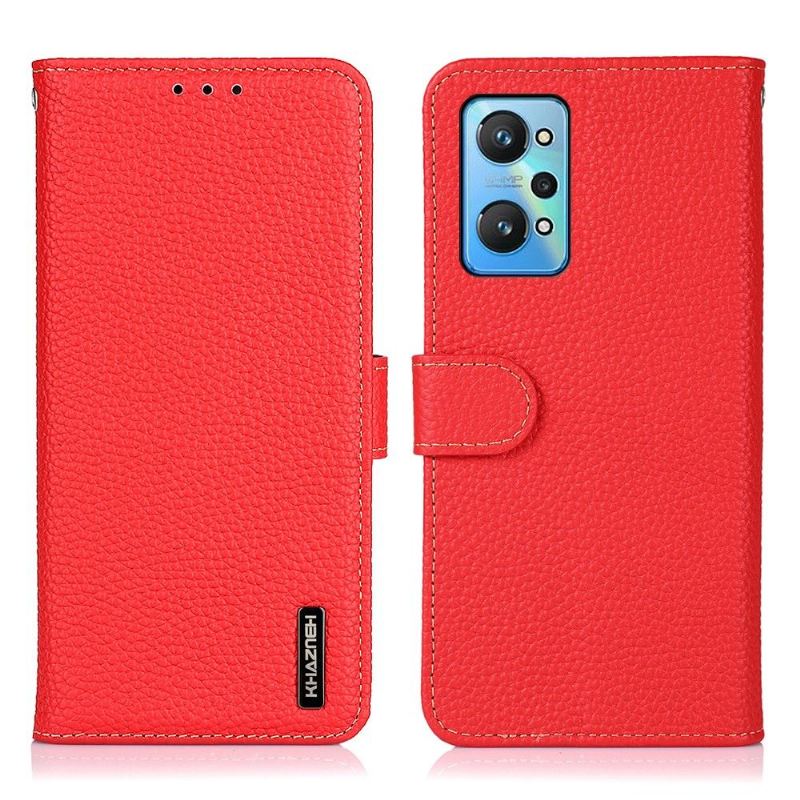 Flip Case Für Realme GT Neo 3T / Neo 2 Khazneh Genarbtes Leder