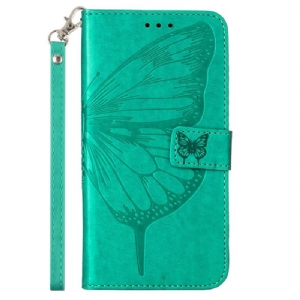 Lederhüllen Samsung Galaxy Z Fold 6 Blumenschmetterling Mit Riemen