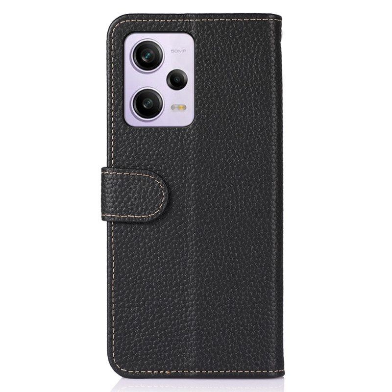 Flip Case Für Xiaomi Redmi Note 12 Pro Khazneh Litschi-leder