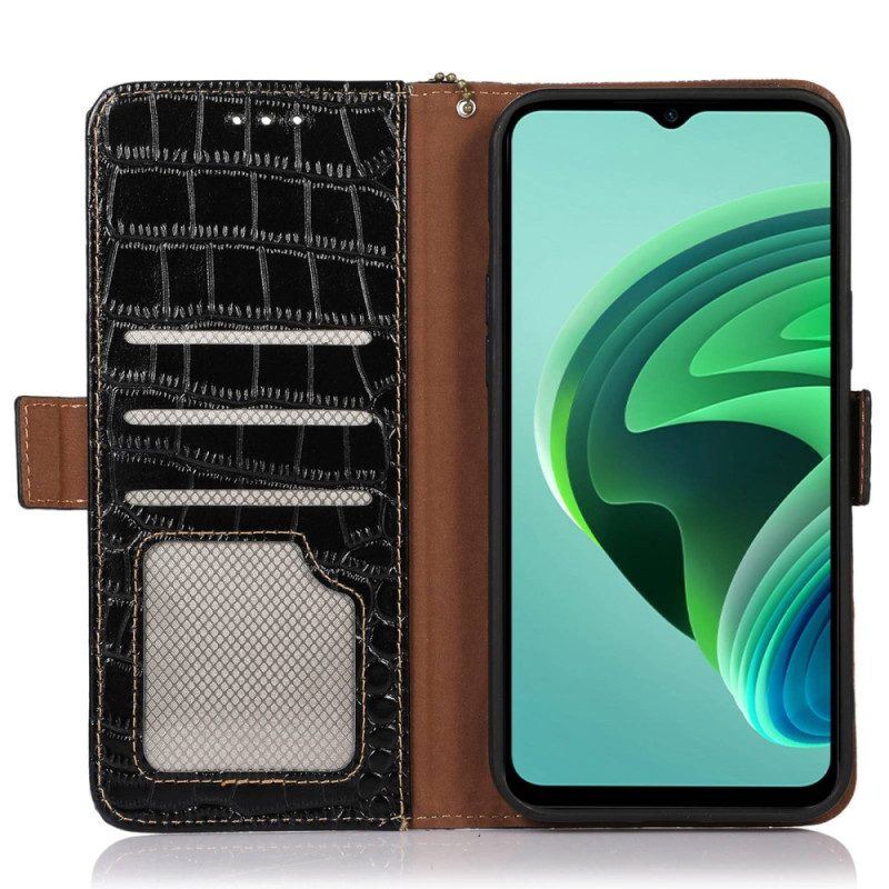 Flip Case Für Xiaomi Redmi Note 12 Pro Rfid Im Krokodil-stil