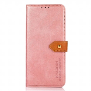 Flip Case Für Xiaomi Redmi Note 12 Pro Zweifarbiger Goldener Verschluss Khazneh