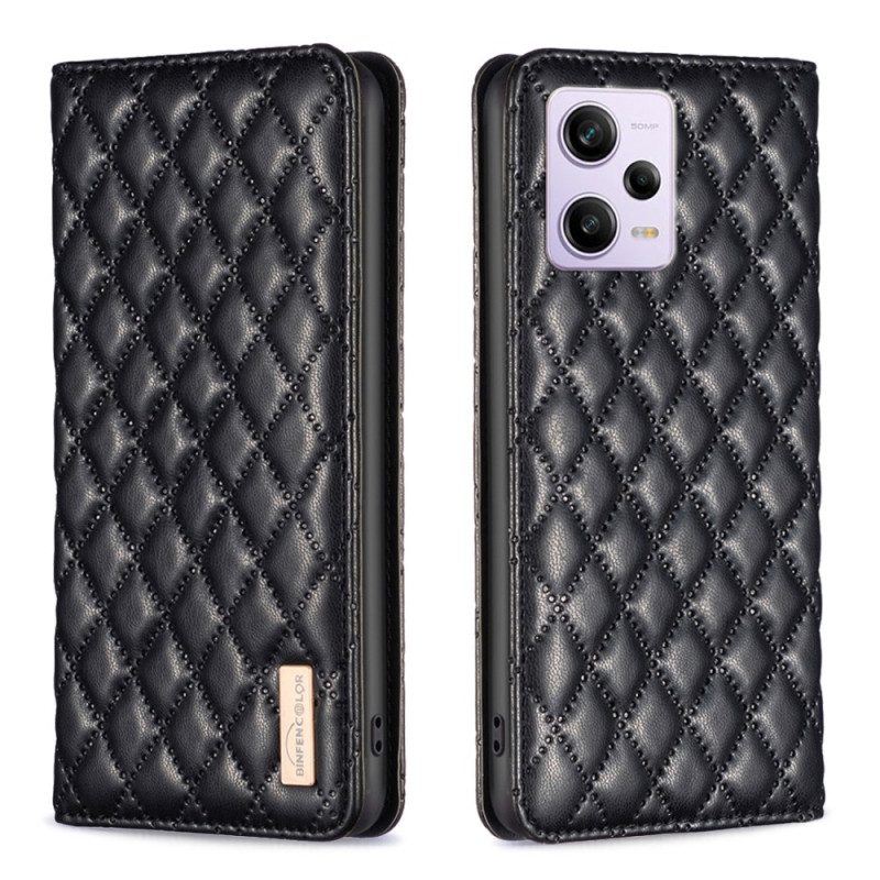 Schutzhülle Für Xiaomi Redmi Note 12 Pro Flip Case Gesteppte Binfen-farbe