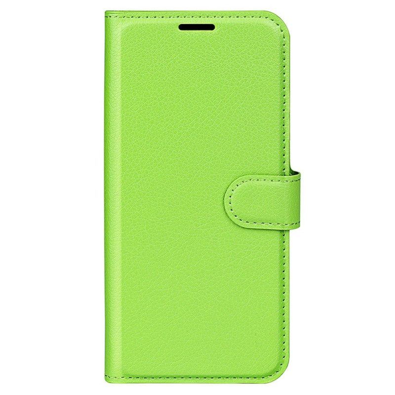 Flip Case Für Samsung Galaxy S23 5G Klassischer Litschi-ledereffekt