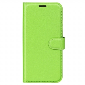 Flip Case Für Samsung Galaxy S23 5G Klassischer Litschi-ledereffekt