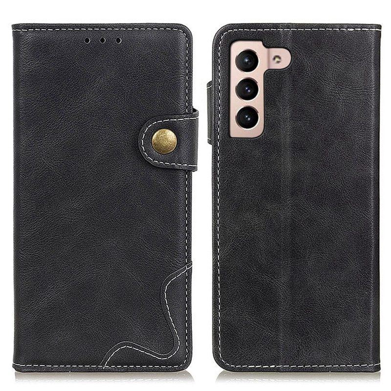 Flip Case Für Samsung Galaxy S23 5G Künstlerischer Knopf