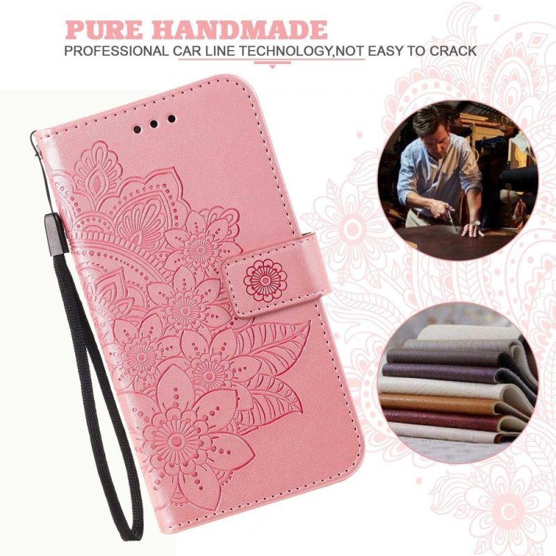 Flip Case Für Samsung Galaxy S23 5G Mit Kordel Riemchen-mandala