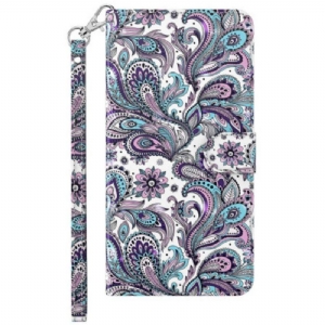 Flip Case Für Samsung Galaxy S23 5G Mit Kordel Riemchen-paisley-muster