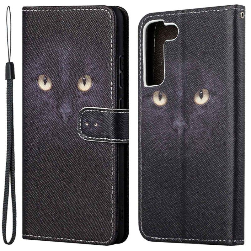 Flip Case Für Samsung Galaxy S23 5G Mit Kordel Tanga Katze