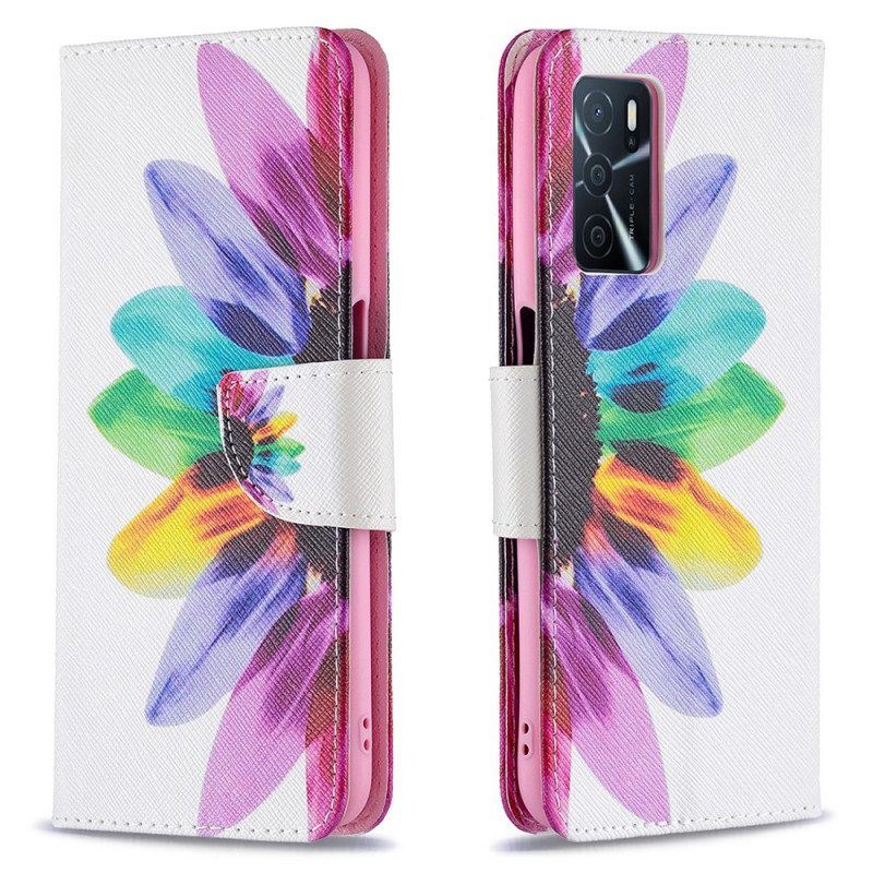 Flip Case Für Oppo A16 / A16s Aquarellblume