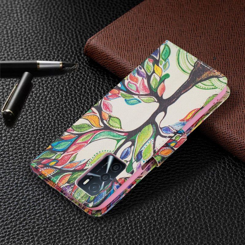 Flip Case Für Oppo A16 / A16s Bunter Baum