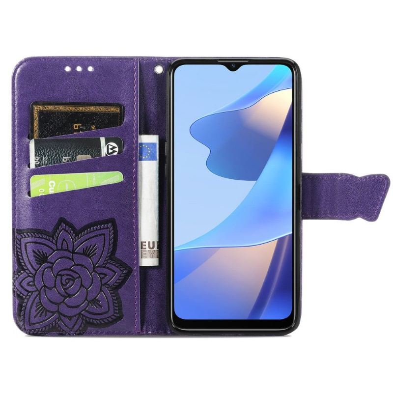 Flip Case Für Oppo A16 / A16s Reliefschmetterling