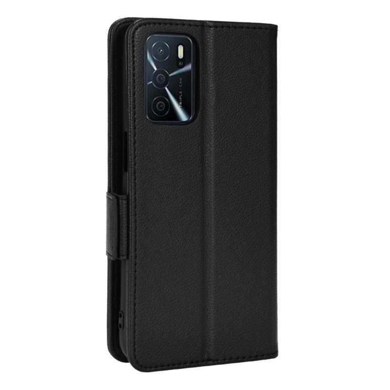 Lederhüllen Für Oppo A16 / A16s Flip Case Klappe Double Litchi Neue Farben