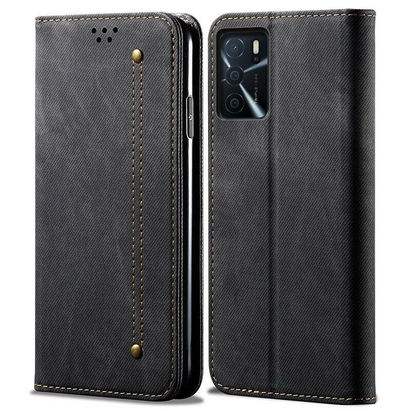 Schutzhülle Für Oppo A16 / A16s Flip Case Denim-stoff