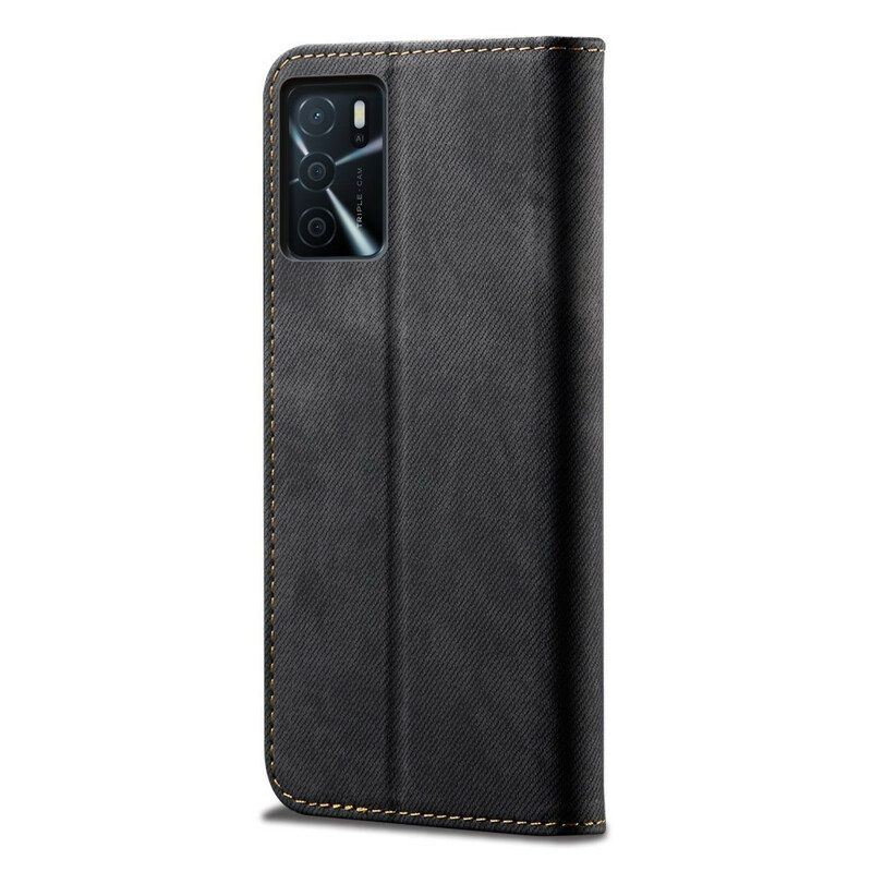 Schutzhülle Für Oppo A16 / A16s Flip Case Denim-stoff