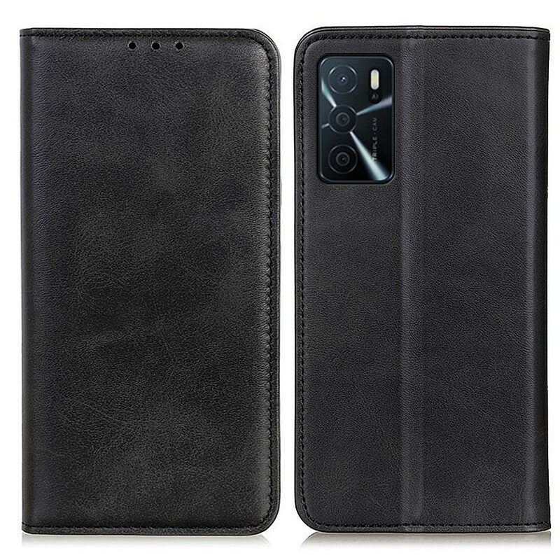 Schutzhülle Für Oppo A16 / A16s Flip Case Nüchternes Spaltleder