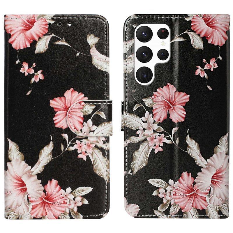 Flip Case Für Samsung Galaxy S23 Ultra 5G Blumen