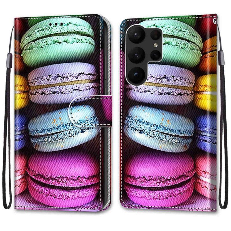 Flip Case Für Samsung Galaxy S23 Ultra 5G Macarons