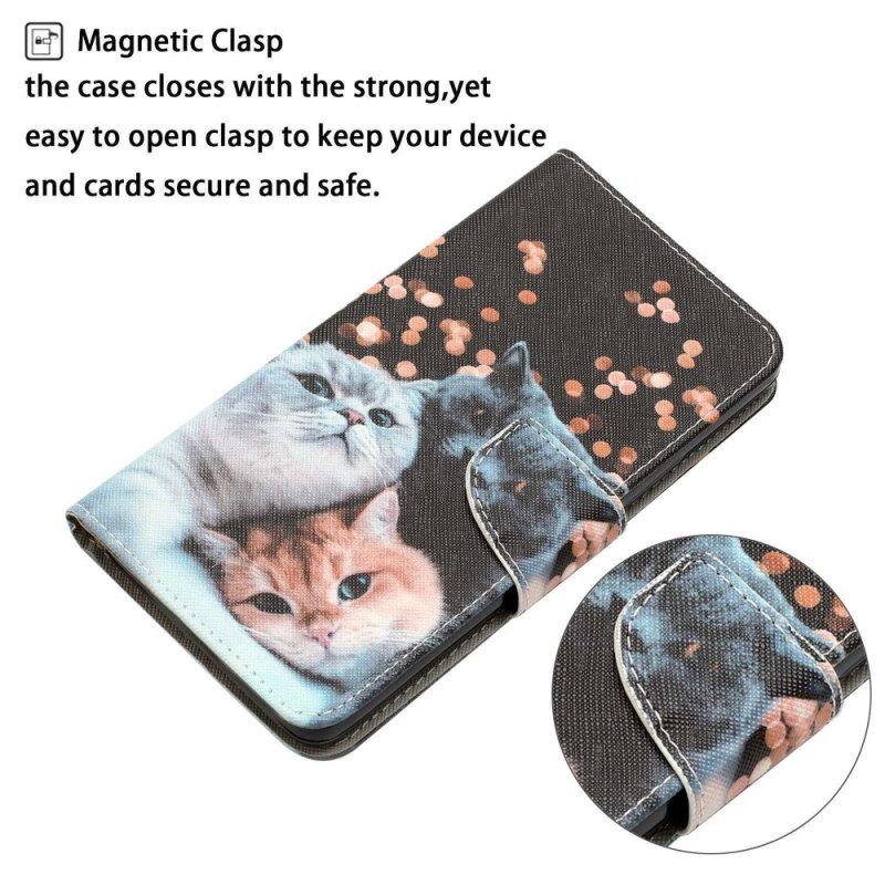 Flip Case Für Samsung Galaxy S23 Ultra 5G Mit Kordel Nur Tanga-katzen