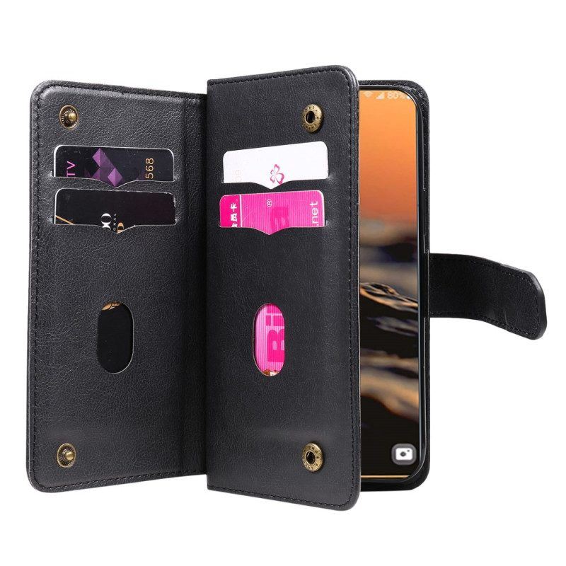 Flip Case Für Samsung Galaxy S23 Ultra 5G Multifunktionaler Kartenhalter Für 10 Karten