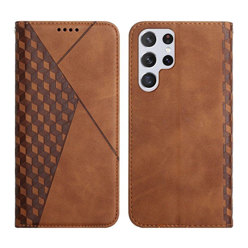 Schutzhülle Für Samsung Galaxy S23 Ultra 5G Flip Case Stil Leder 3d-muster