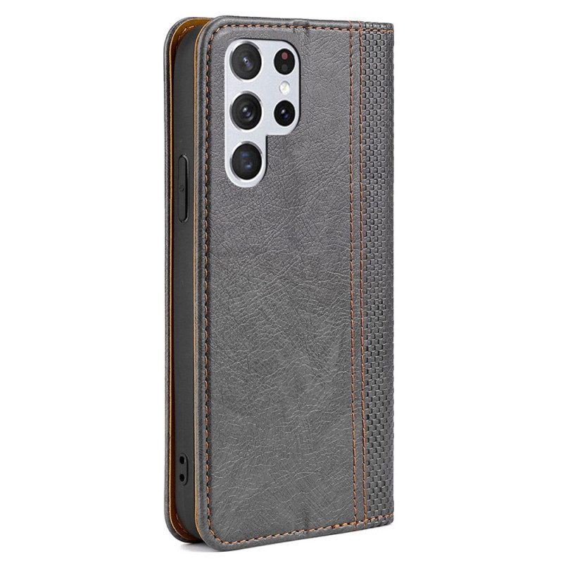 Schutzhülle Für Samsung Galaxy S23 Ultra 5G Flip Case Vintage-stil