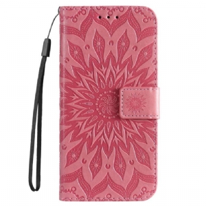 Flip Case Für iPhone 14 Pro Max Mandala-sonne Mit Schlüsselband