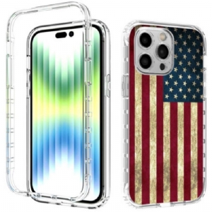 Hülle Für iPhone 14 Pro Max Verbesserte Amerikanische Flagge