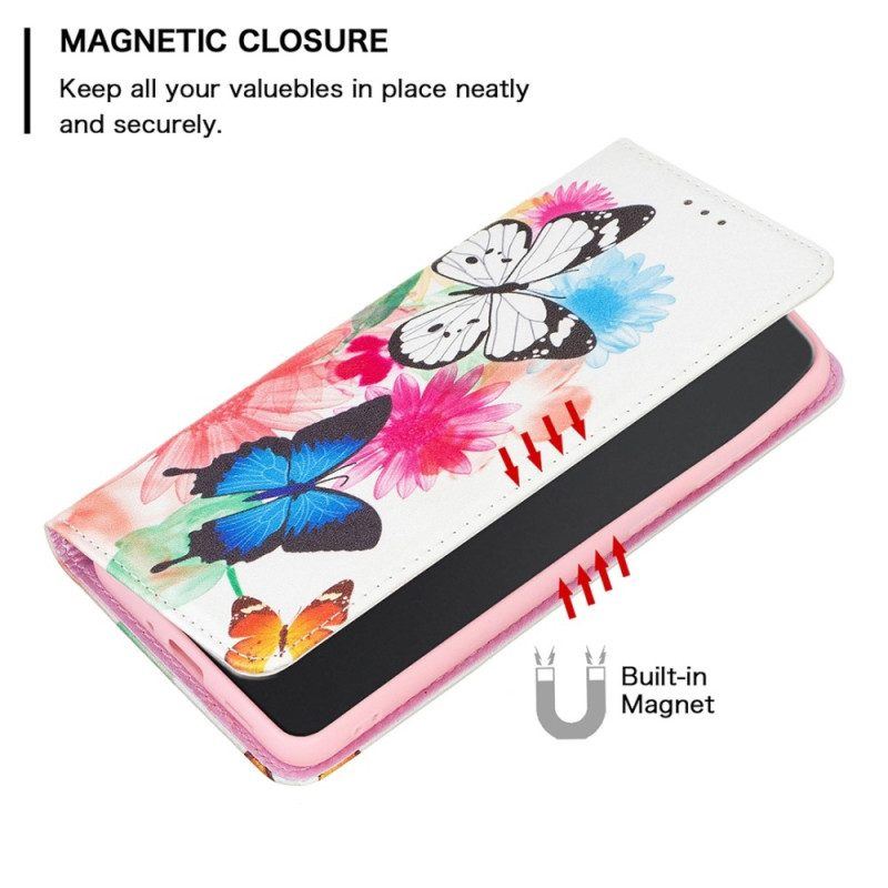 Schutzhülle Für iPhone 14 Pro Max Flip Case Schmetterlinge