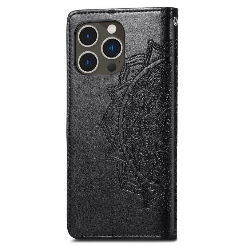 Flip Case Für iPhone 15 Pro Barockes Mandala