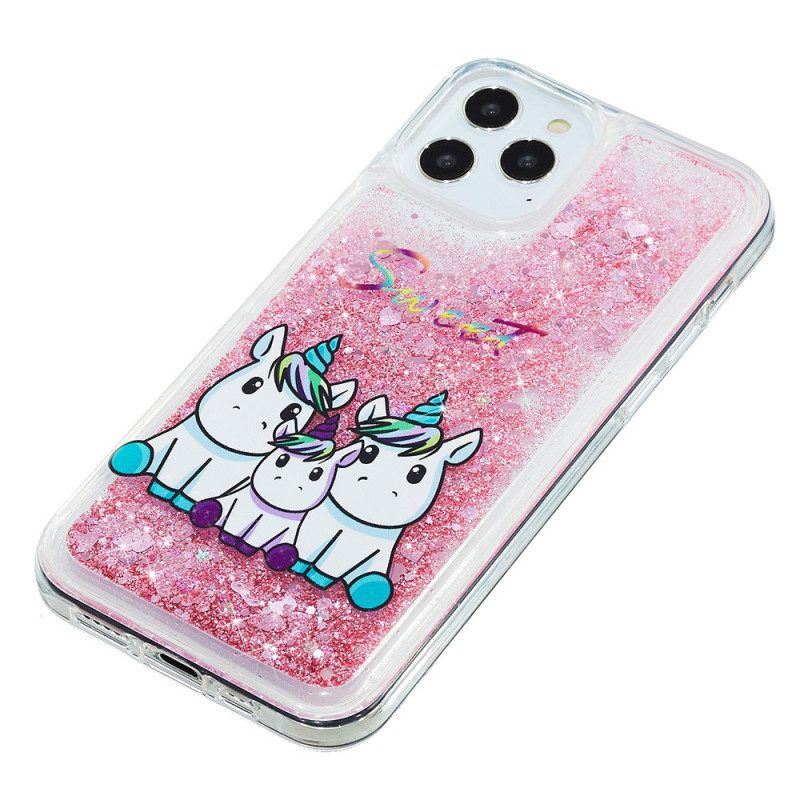 Handyhülle Für iPhone 15 Pro Einhorn-glitzer