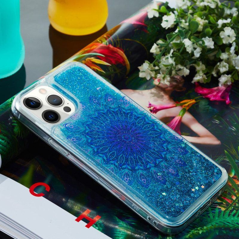 Handyhülle Für iPhone 15 Pro Mandala-glitzer