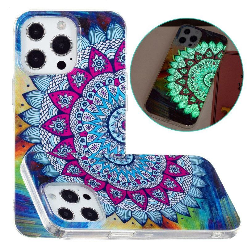 Hülle Für iPhone 15 Pro Fluoreszierendes Mandala