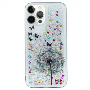 Hülle Für iPhone 15 Pro Löwenzahnglitter