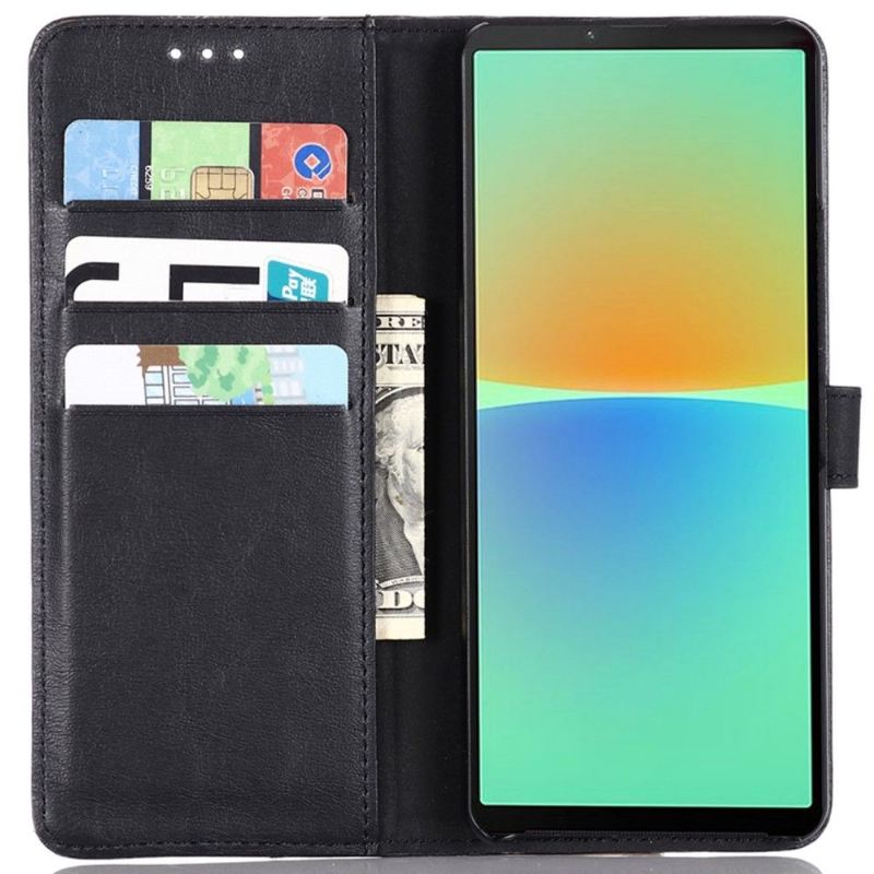 Case Für Sony Xperia 10 IV Flip Case Retro-folio Aus Kunstleder