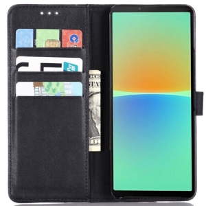 Case Für Sony Xperia 10 IV Flip Case Retro-folio Aus Kunstleder