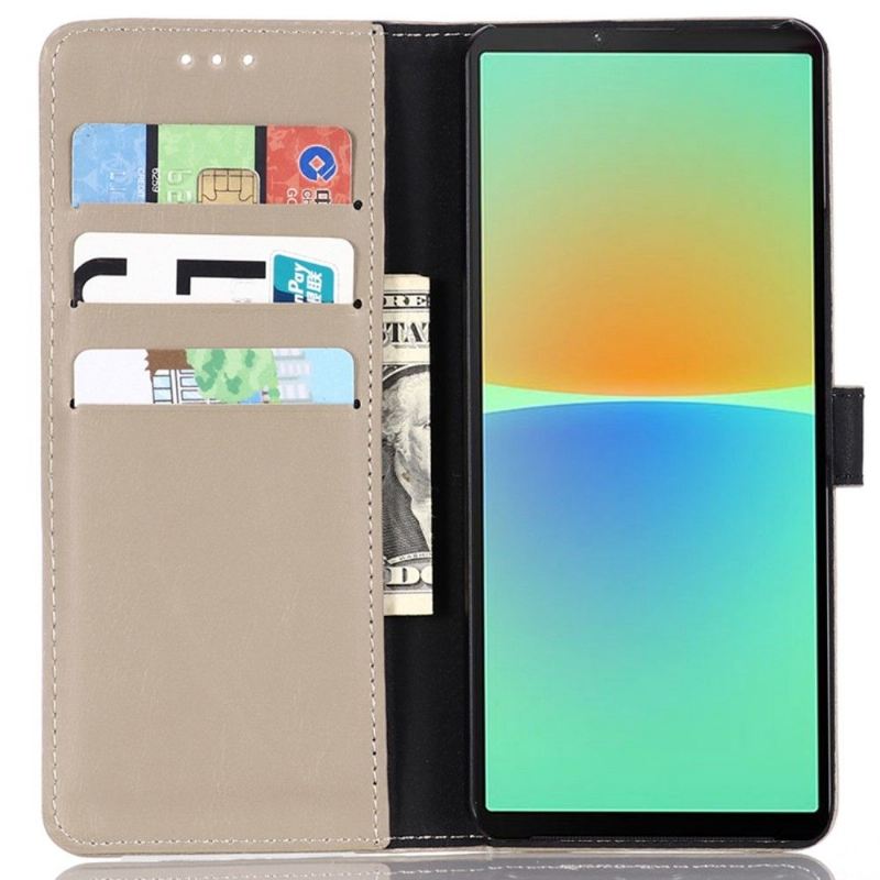 Case Für Sony Xperia 10 IV Flip Case Retro-folio Aus Kunstleder