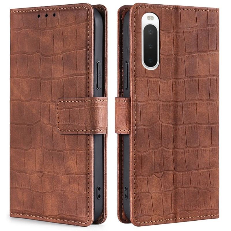 Flip Case Für Sony Xperia 10 IV Ana Kunstleder Croco Skin-effekt