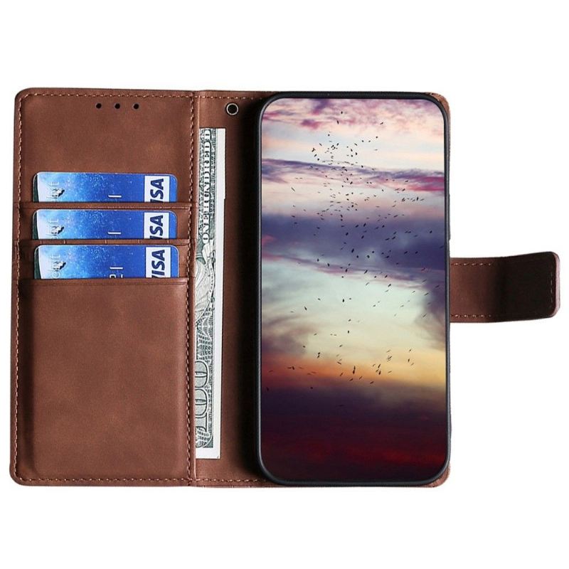 Flip Case Für Sony Xperia 10 IV Ana Kunstleder Croco Skin-effekt