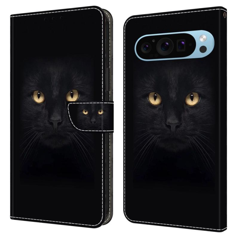 Lederhüllen Google Pixel 9 Pro Handyhülle Schwarze Katze