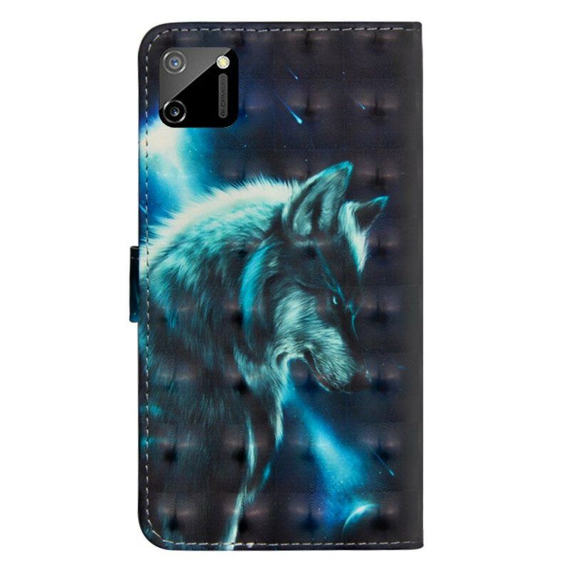 Flip Case Für Realme C11 Majestätischer Wolf