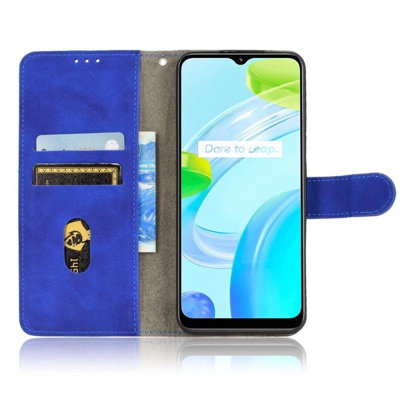 Flip Case Für Realme C30 Mit Kordel Hautberührendes. Sichtbares Nahtband