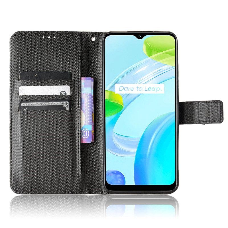 Flip Case Für Realme C30 Mit Kordel Riemchen-diamant-textur