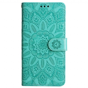 Lederhüllen Samsung Galaxy M55 5g Mandala Mit Schlüsselband