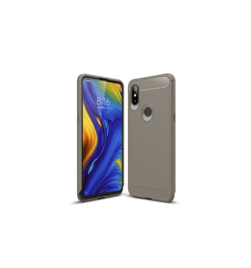 Hülle Für Xiaomi Mi Mix 3 Karbongebürstetes Gel