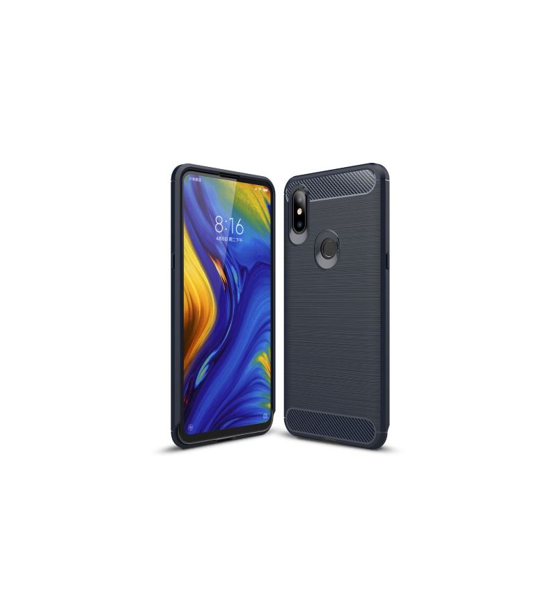 Hülle Für Xiaomi Mi Mix 3 Karbongebürstetes Gel