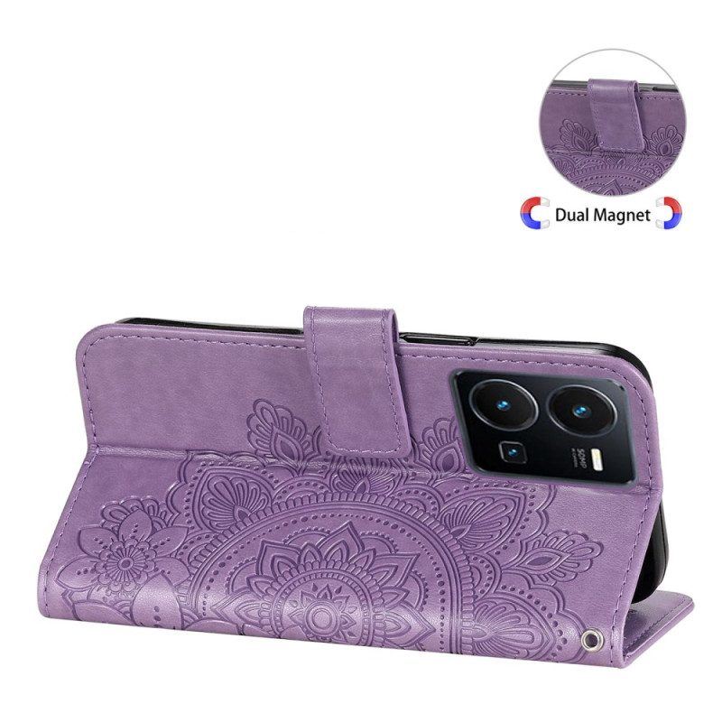 Flip Case Für Vivo Y35 Mit Kordel Riemchen-mandala