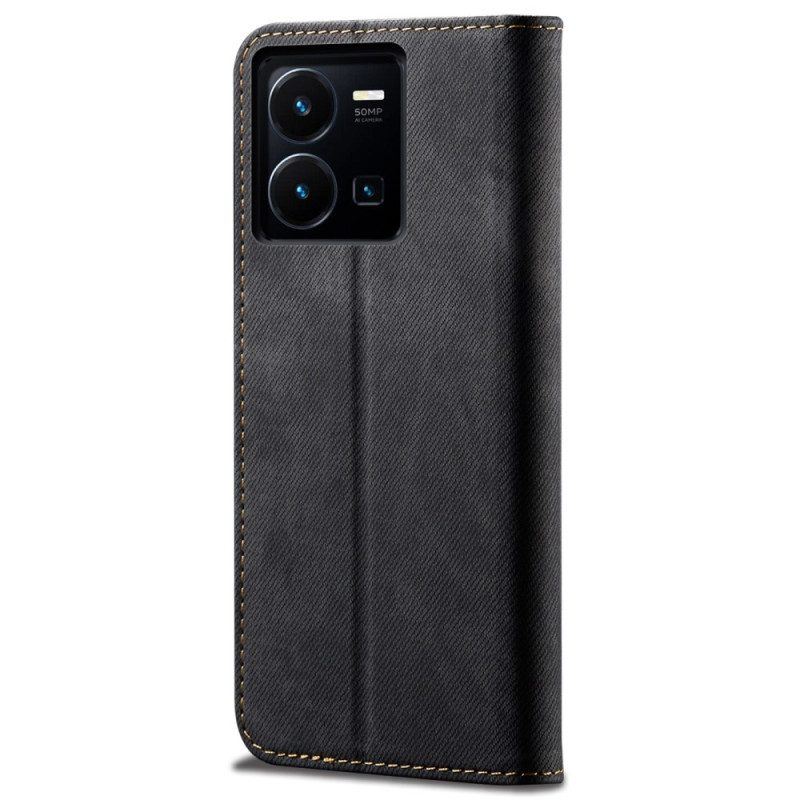 Schutzhülle Für Vivo Y35 Flip Case Denim-stoff