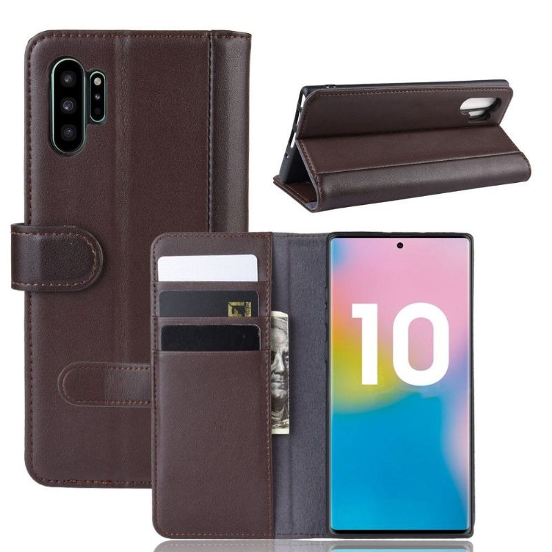 Flip Case Für Samsung Galaxy Note 10+ / Note 10+ 5G Premium-leder