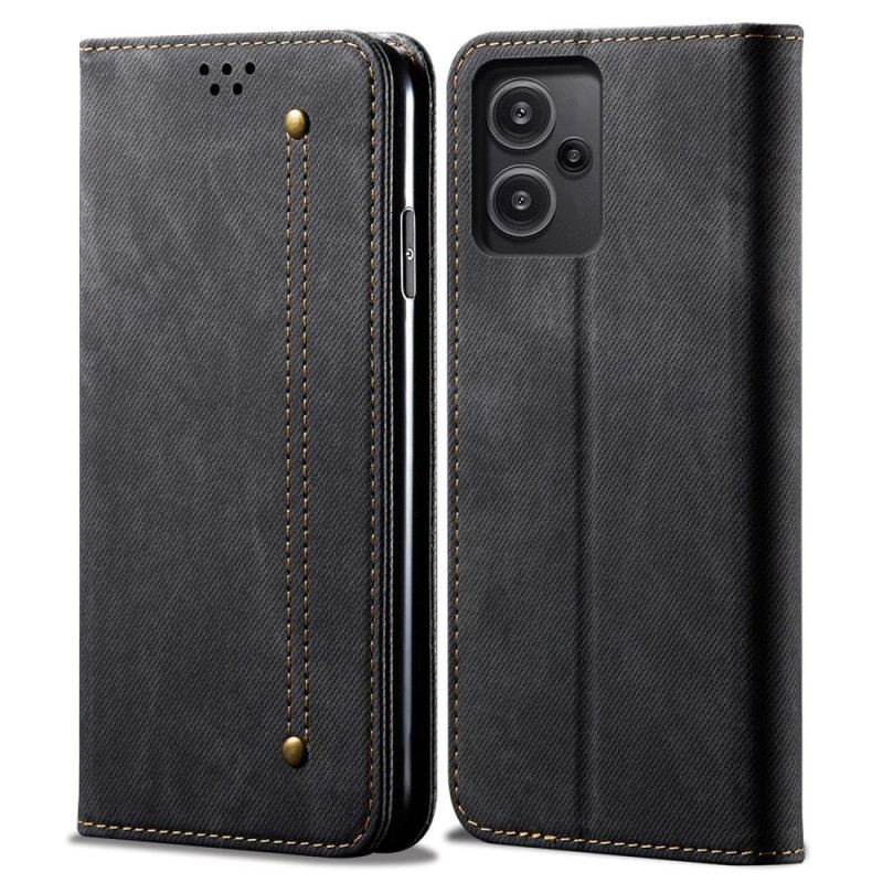 Flip Case Für Xiaomi Redmi Note 13 Pro Plus 5g Jeansstoff